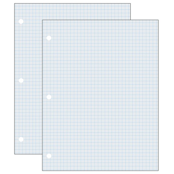 Graphing Paper, White, 1/4in Ruled, Letter, 500 Sheets, PK2